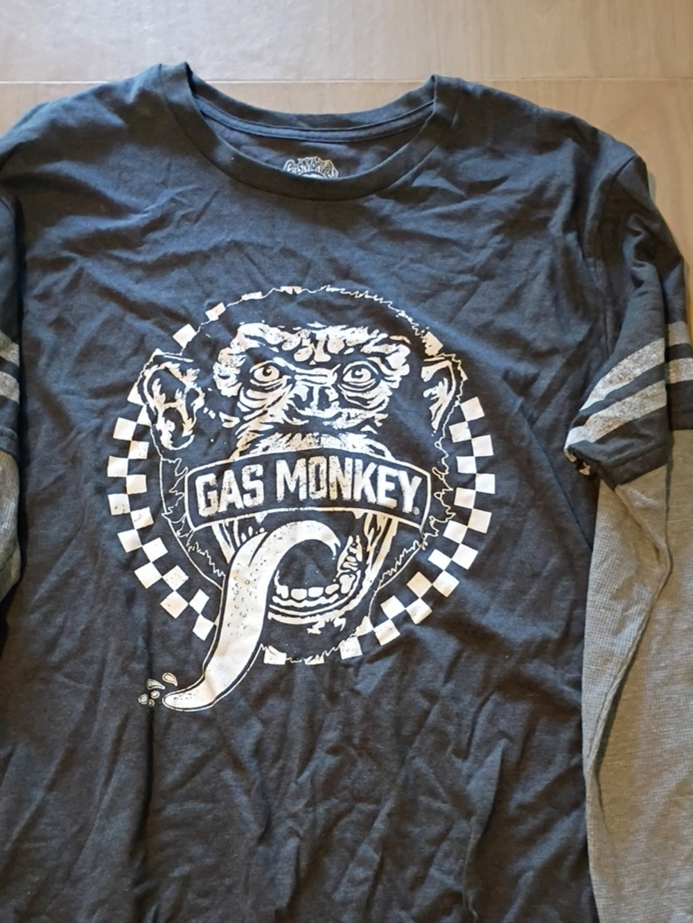 Gas Monkey Long Sleeve Graphic Tee - Charcoal with Gray Sleeves